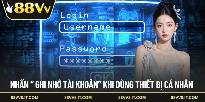 Nhấn “ Ghi nhớ tài khoản” khi dùng thiết bị cá nhân